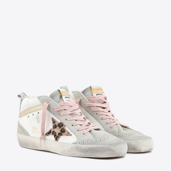Golden Goose Women's Mid Star White Brown Leopard Star NWT - Picture 1 of 11